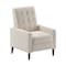 Flash Furniture Ezra Mid-Century Modern LeatherSoft Upholstered Button Tufted Pushback Recliner in Cream SG-SX-80415N-CRM-GG - alternate 2